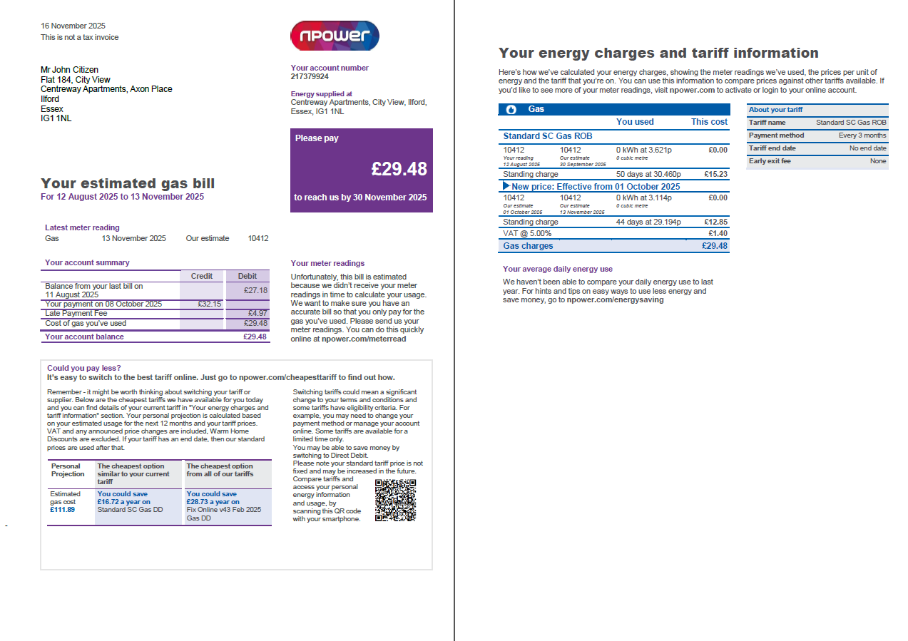  Minol USA business utility bill 